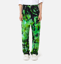Pantalon Alex tie and dye en denim - Green & White