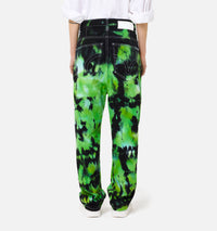 Pantalon Alex tie and dye en denim - Green & White
