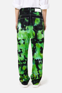 Pantalon Alex tie and dye en denim - Green & White