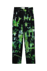 Pantalon Alex tie and dye en denim - Green & White