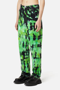 Pantalon Alex tie and dye en denim - Green & White