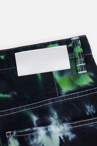 Pantalon Alex tie and dye en denim - Green & White