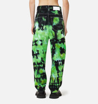 Pantalon Alex tie and dye en denim - Green & White