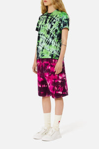 T-shirt tie and dye brodé - Green & White