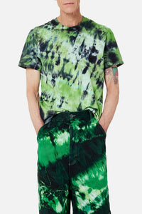 T-shirt tie and dye brodé - Green & White