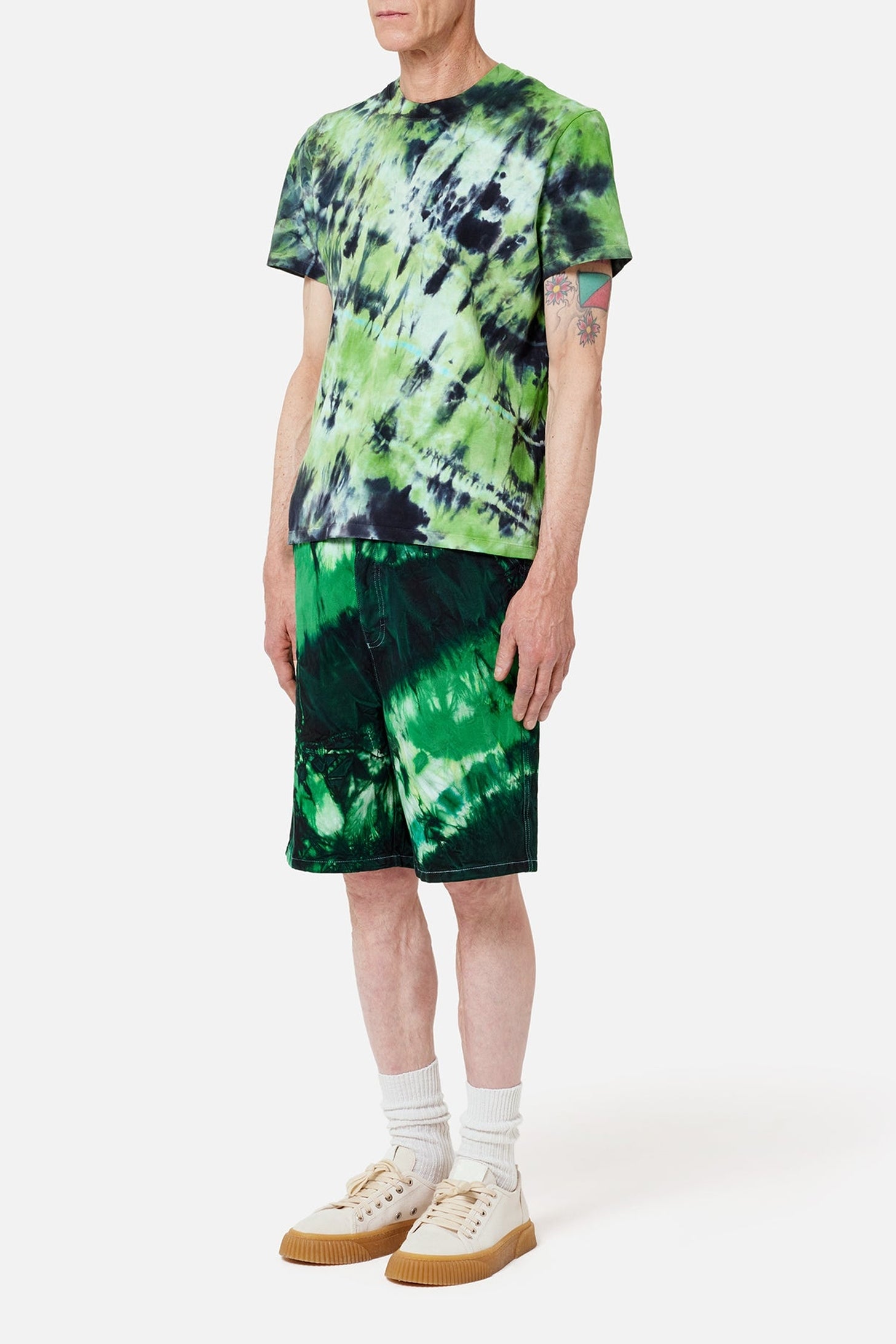 T-shirt tie and dye - Green & White