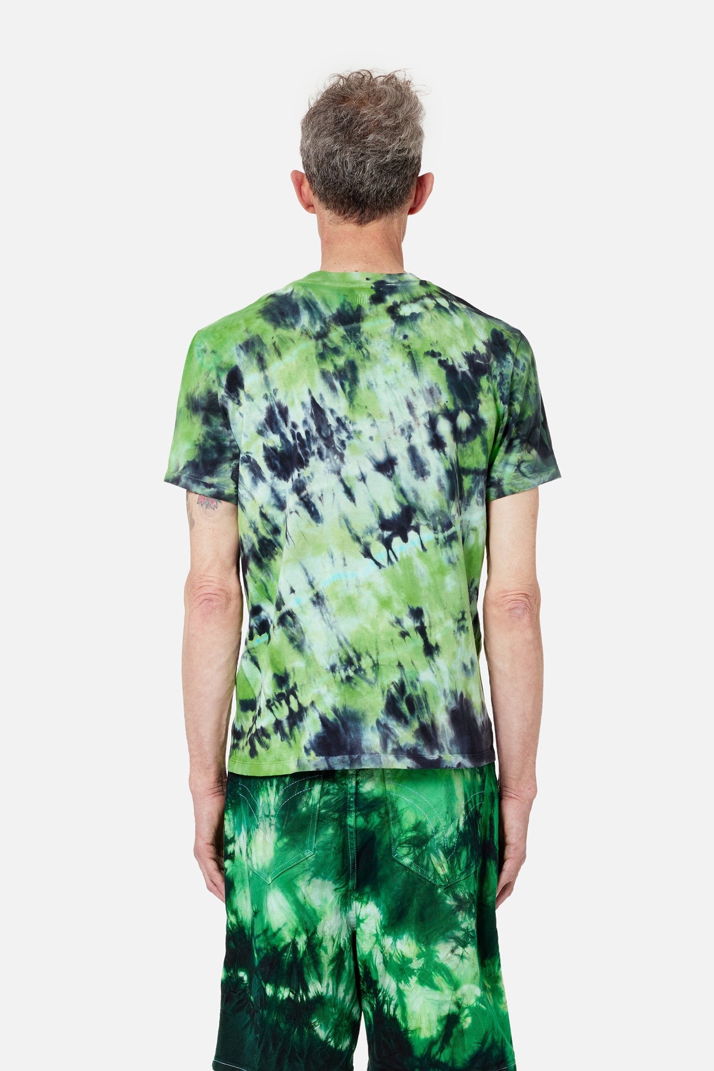 T-shirt tie and dye brodé - Green & White