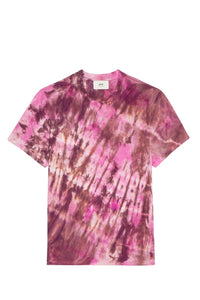 T-shirt tie and dye brodé - Pink & White