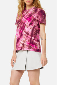 T-shirt tie and dye brodé - Pink & White