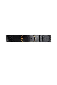 Ceinture large en cuir - Black