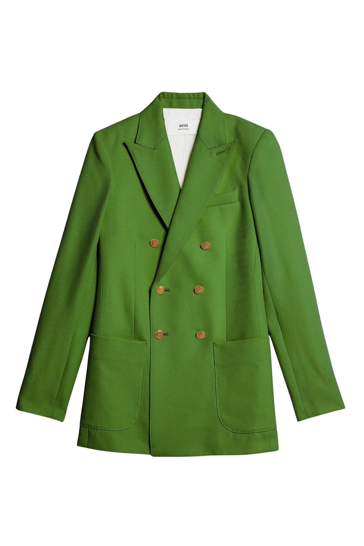 Blazer long croisé en laine - Evergreen