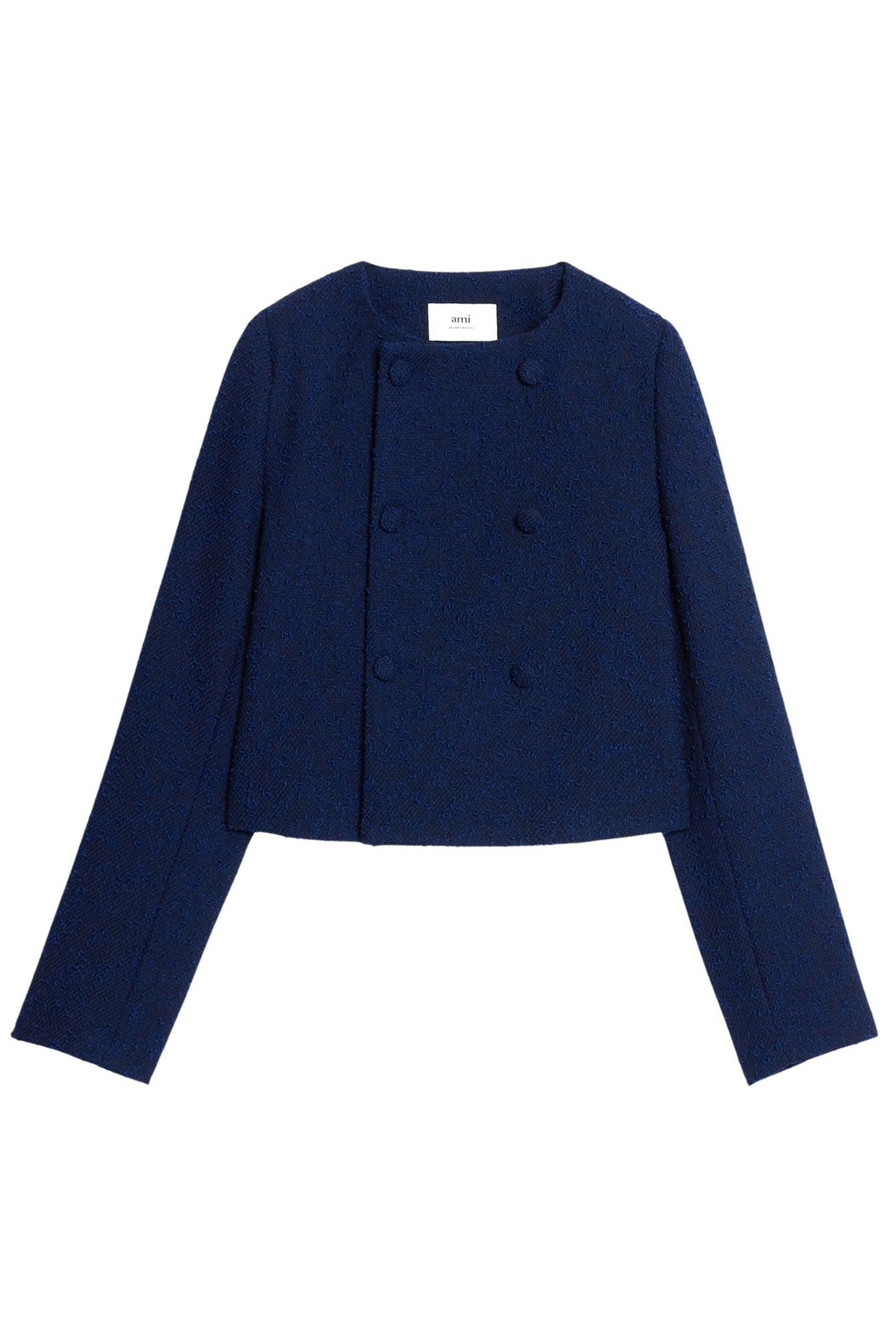 Veste courte croisée en laine - Nautic Blue