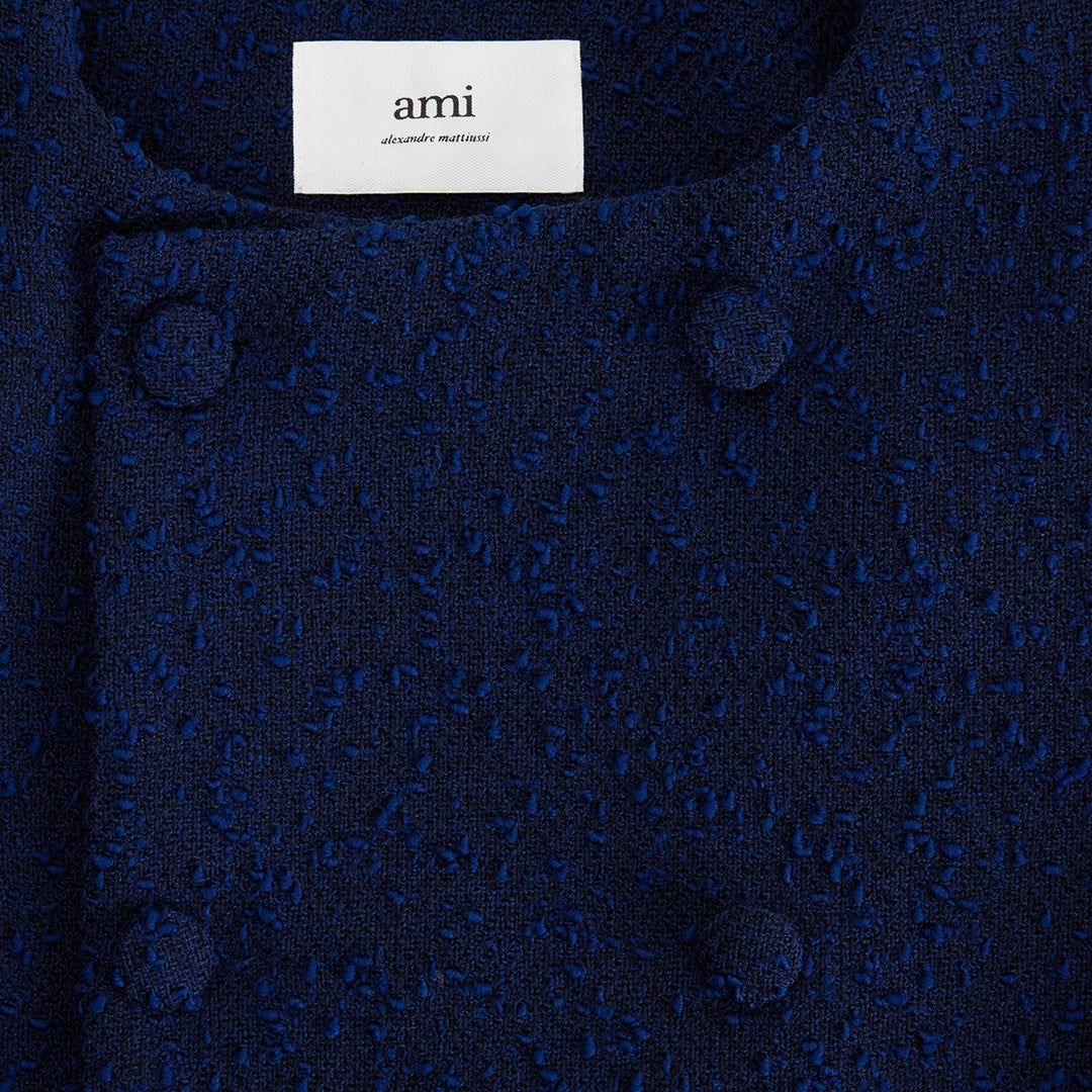Veste courte croisée en laine - Nautic Blue