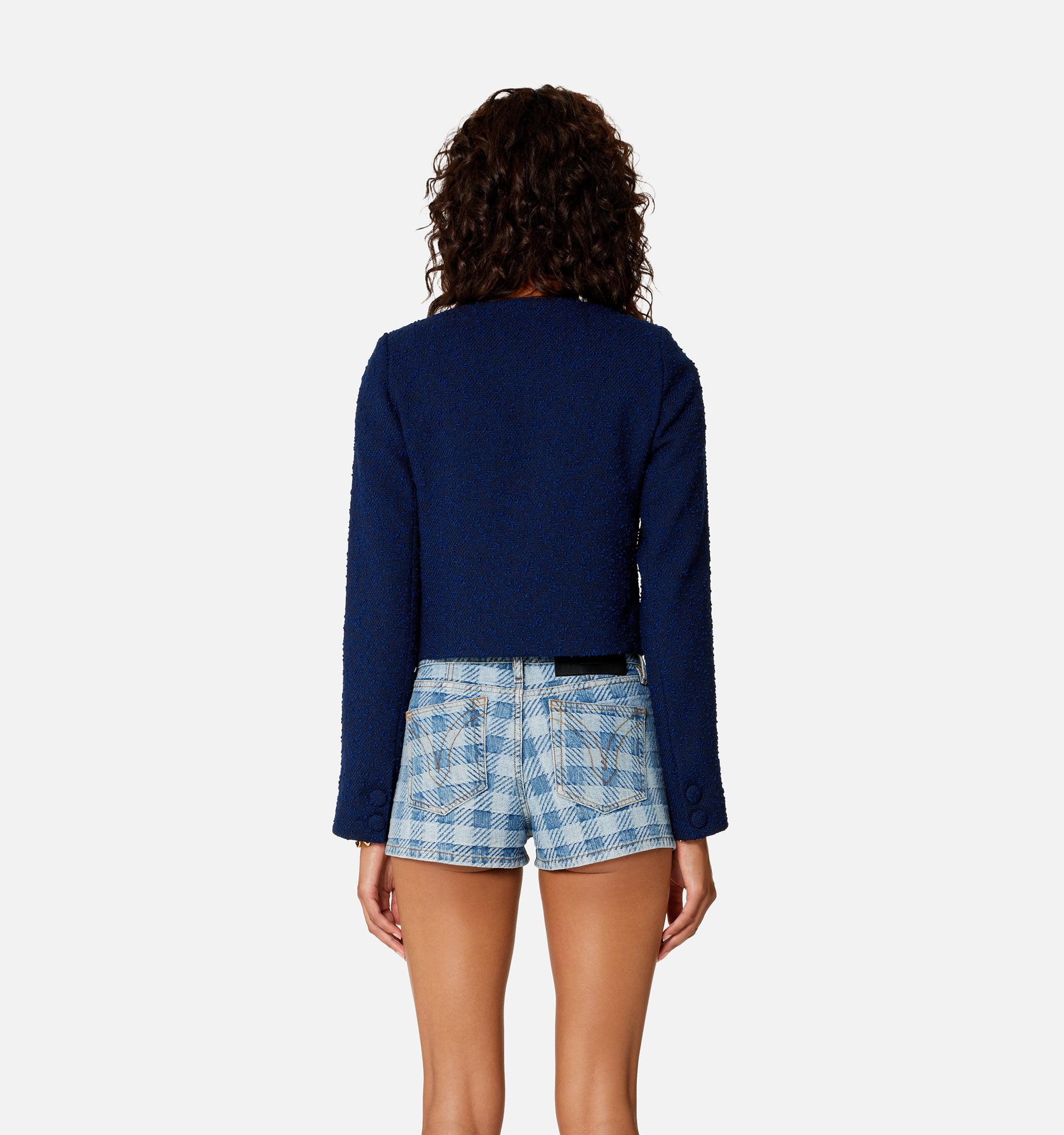 Veste courte croisée en laine - Nautic Blue