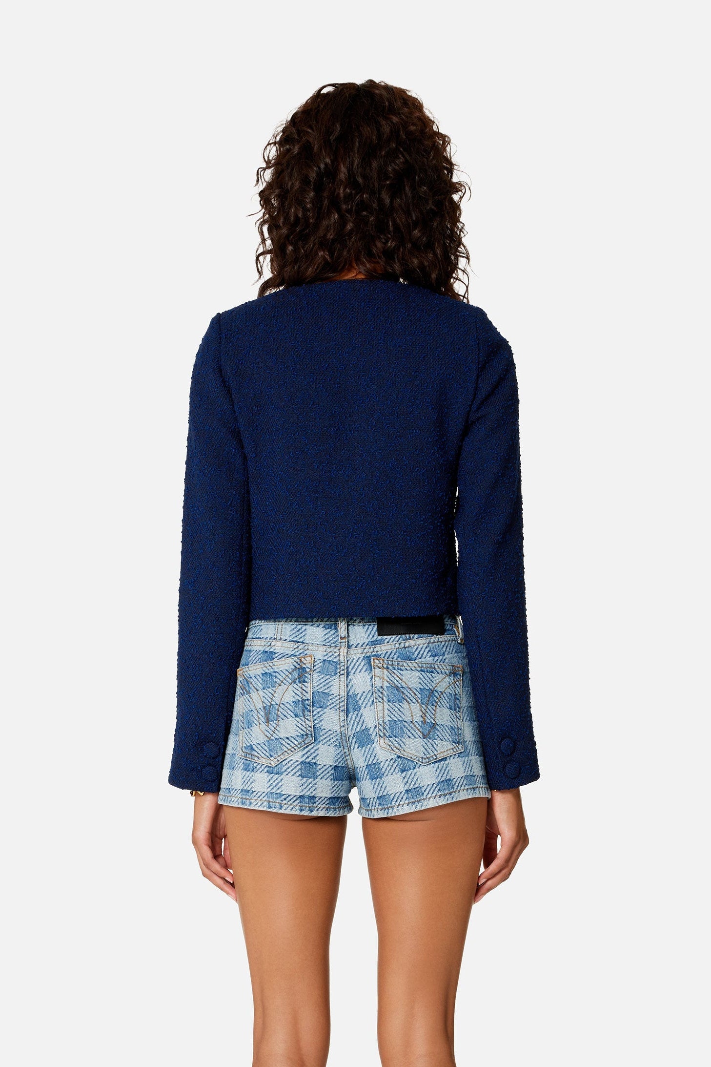 Veste courte croisée en laine - Nautic Blue