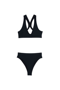 Maillot deux pièces à dos croisé - Black