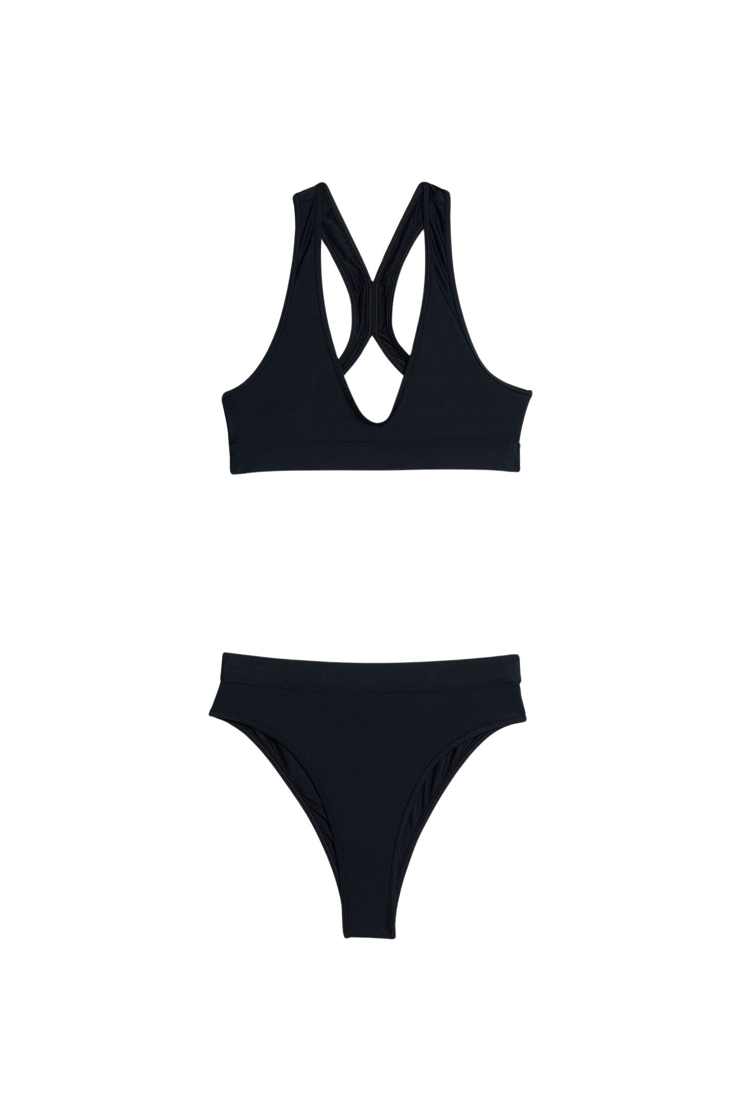 Maillot deux pièces à dos croisé - Black
