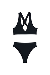 Maillot deux pièces à dos croisé - Black