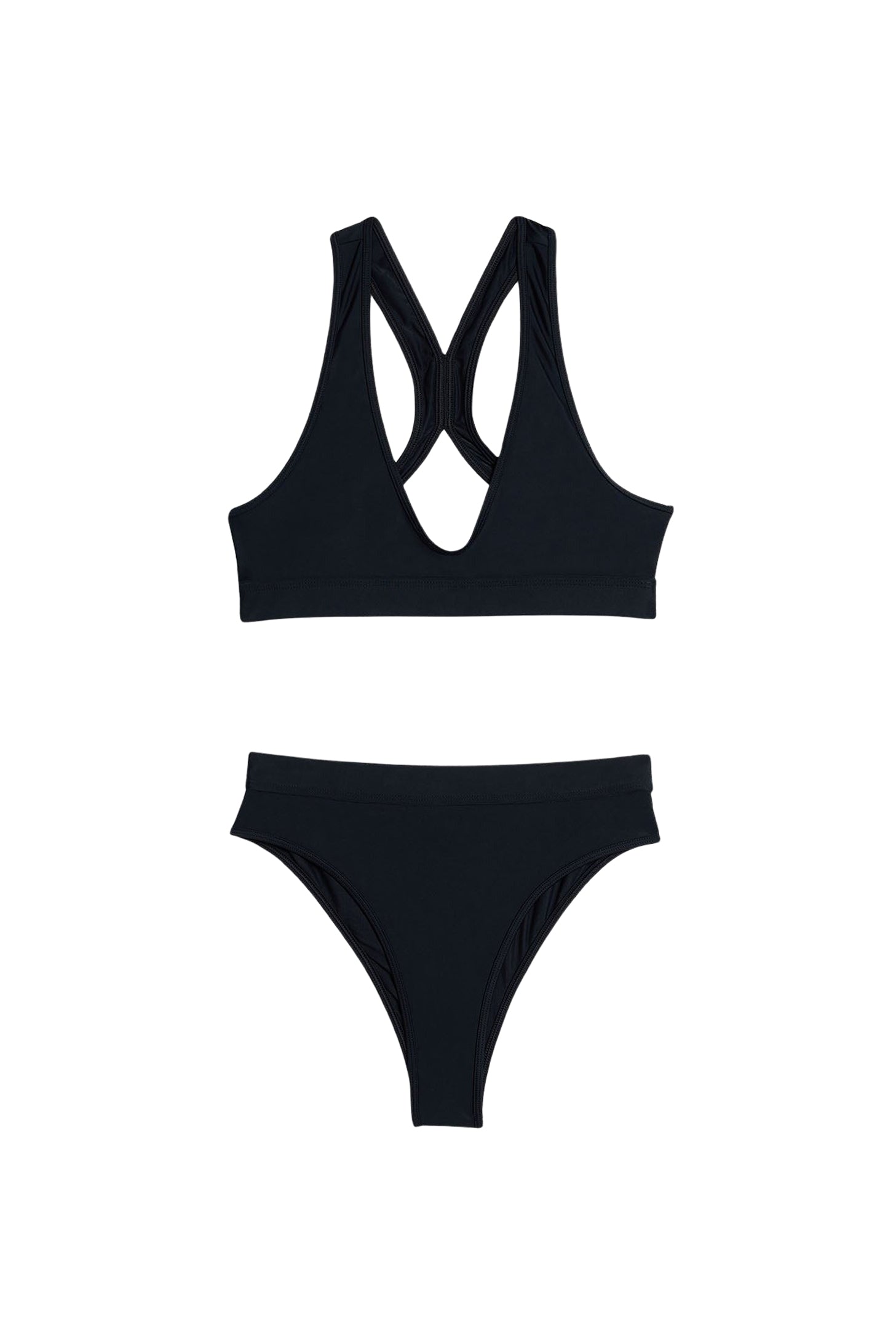 Maillot deux pièces à dos croisé - Black