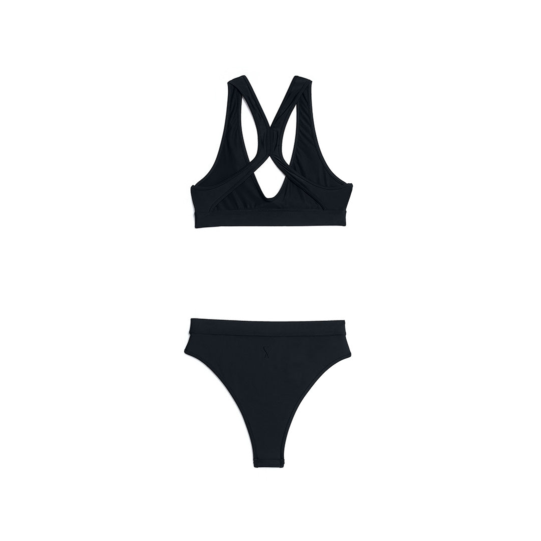 Maillot deux pièces à dos croisé - Black