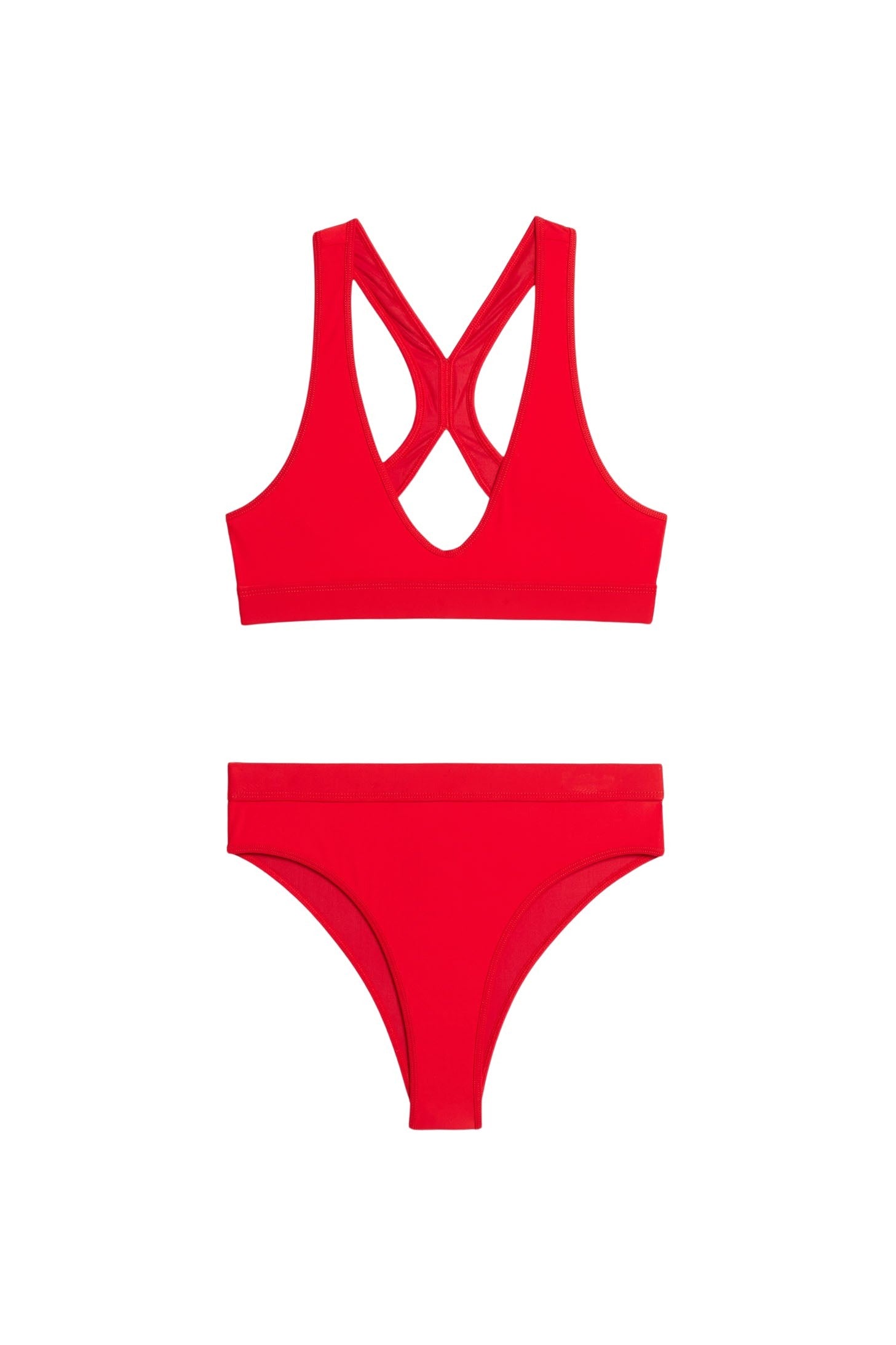 Maillot deux pièces à dos croisé - Scarlet Red