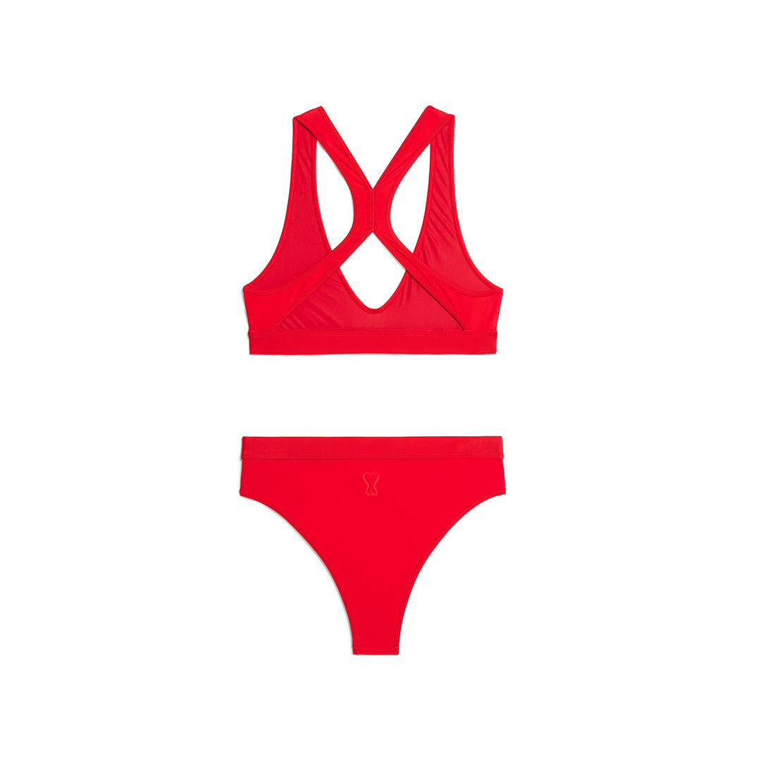 Maillot deux pièces à dos croisé - Scarlet Red