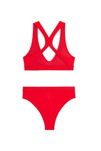 Maillot deux pièces à dos croisé - Scarlet Red