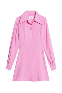 Robe courte à col boutonné - Candy Pink