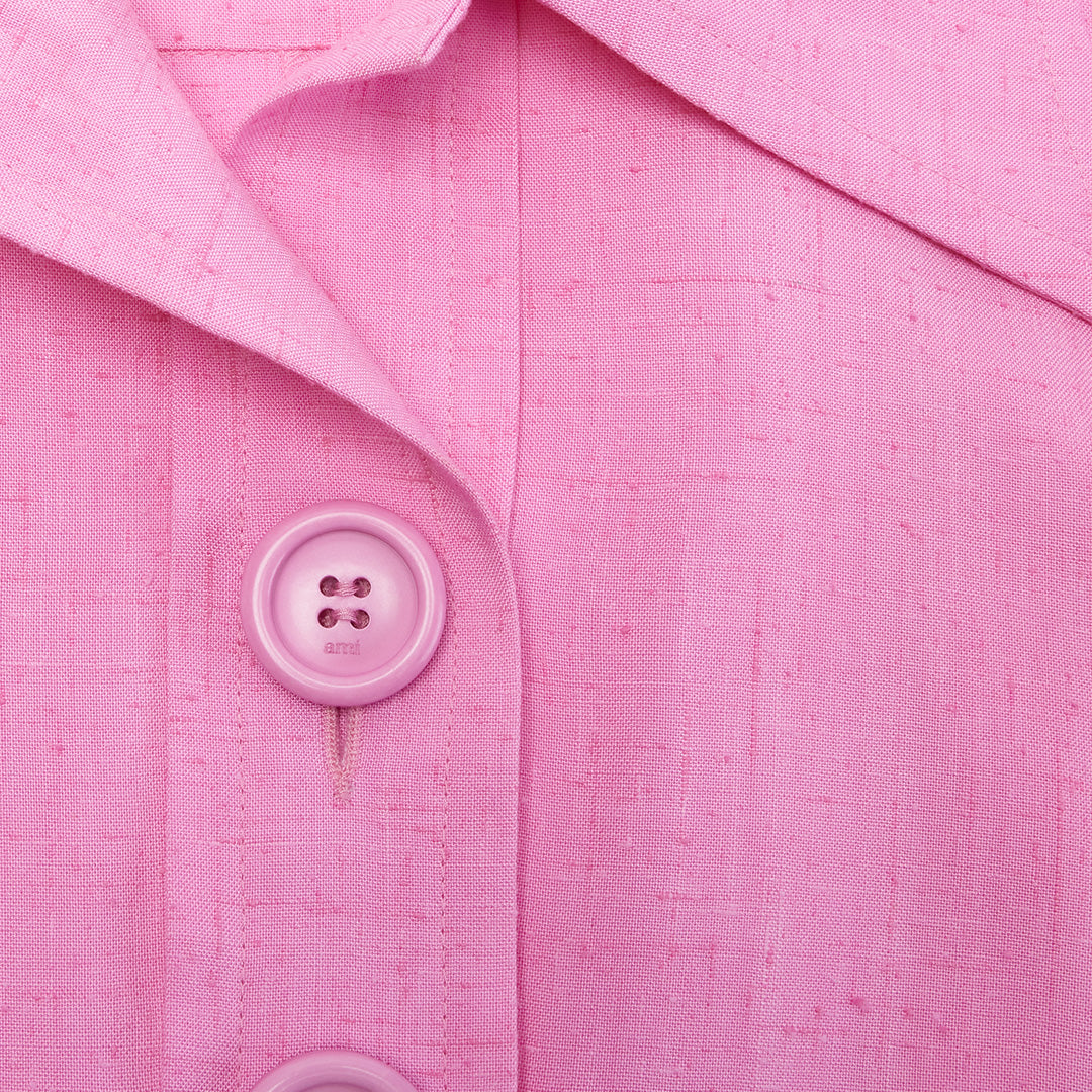 Short dress with button-down collar - Candy Pink