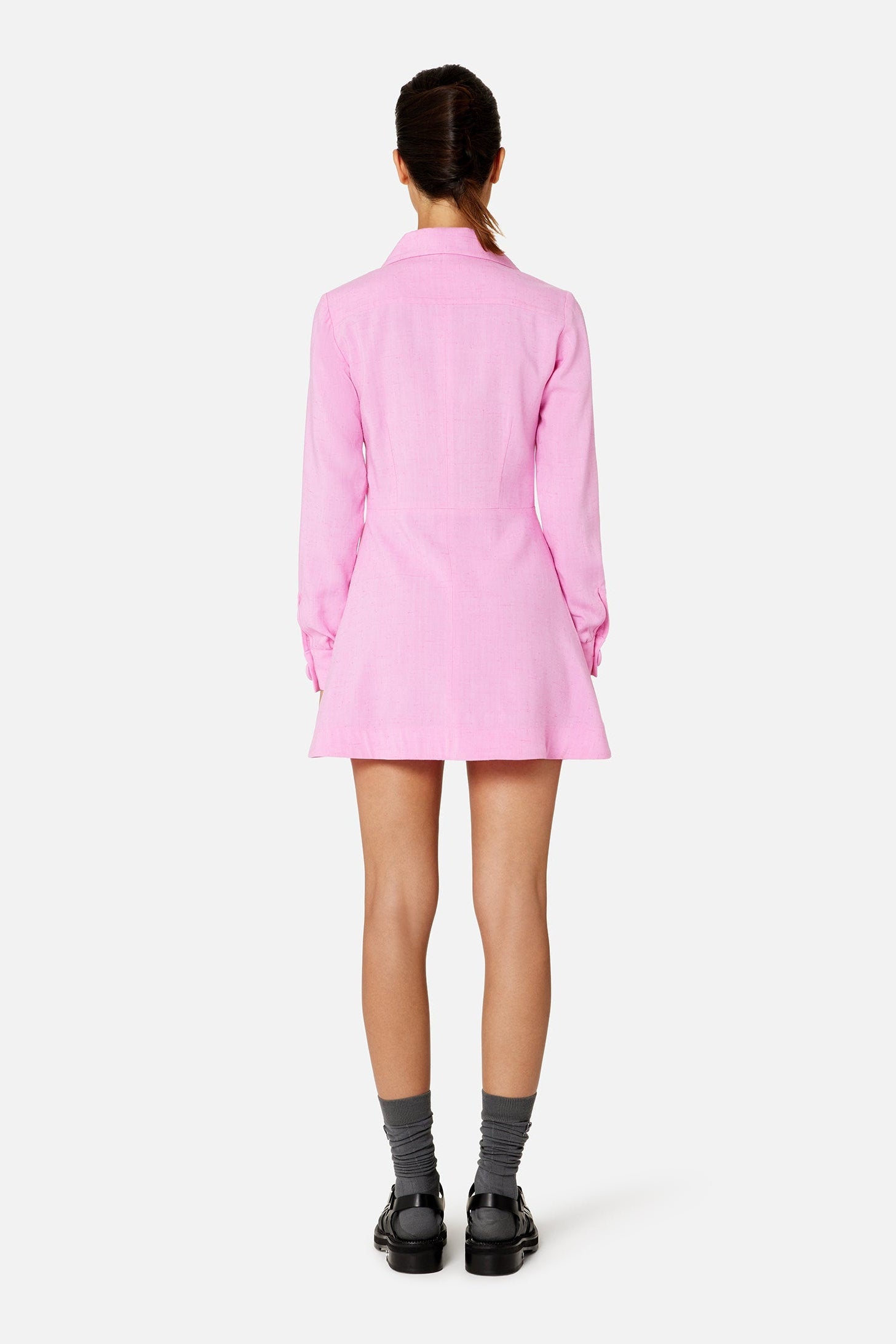 Robe courte à col boutonné - Candy Pink