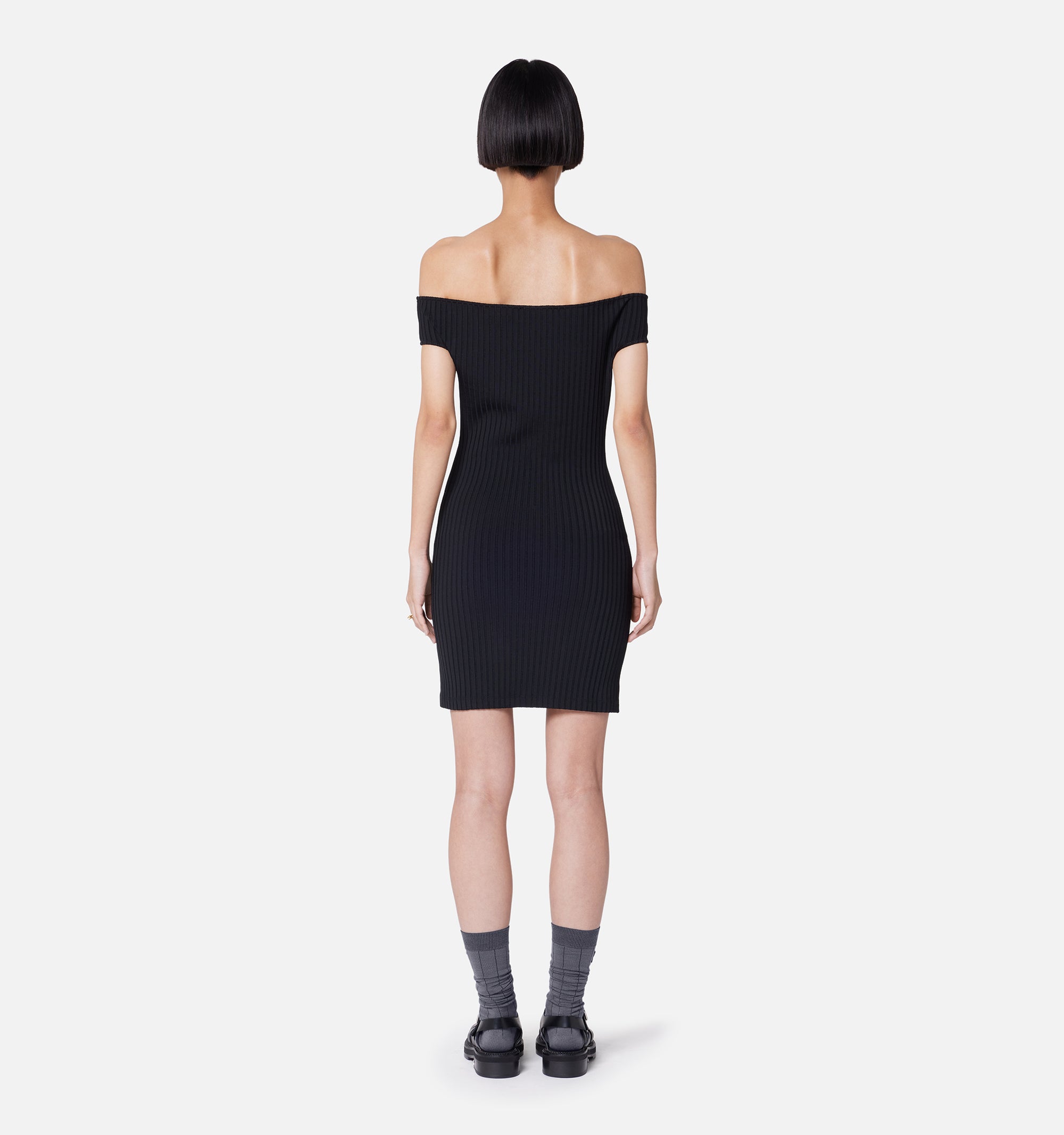 Robe courte à épaules denudées - Black
