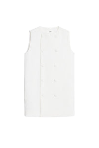 Robe courte croisée en laine - Natural White