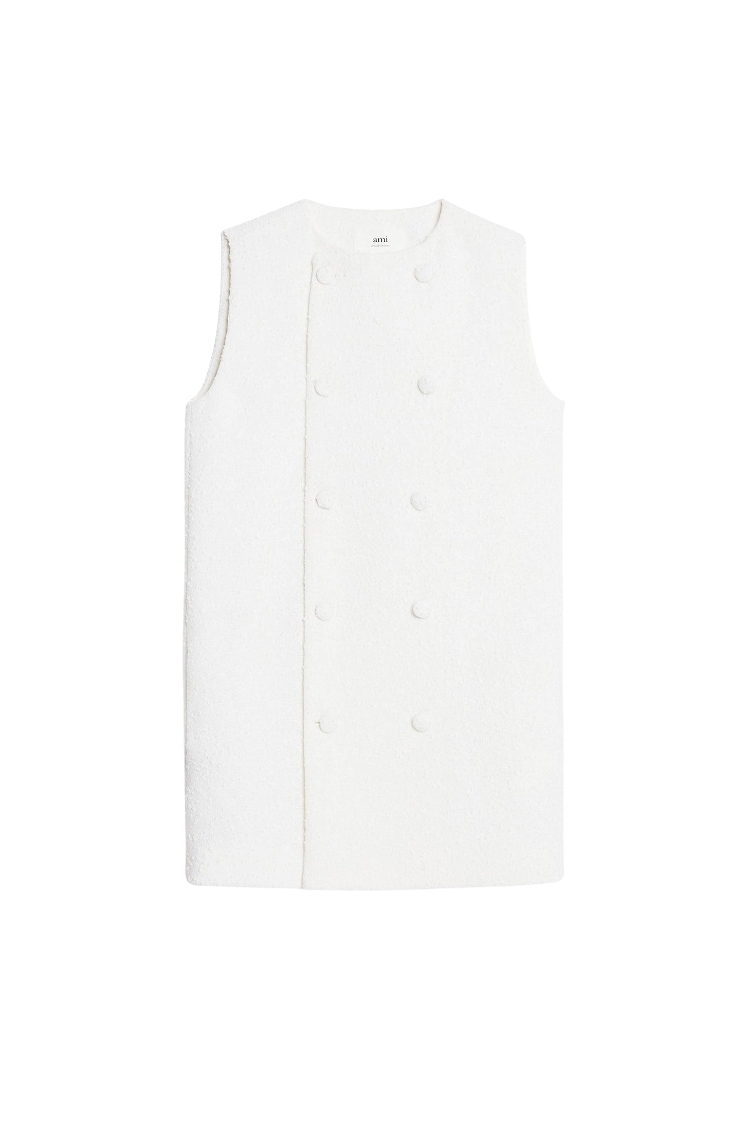Robe courte croisée en laine - Natural White
