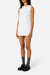 Robe courte croisée en laine - Natural White