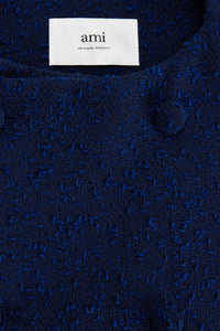 Robe courte croisée en laine - Nautic Blue