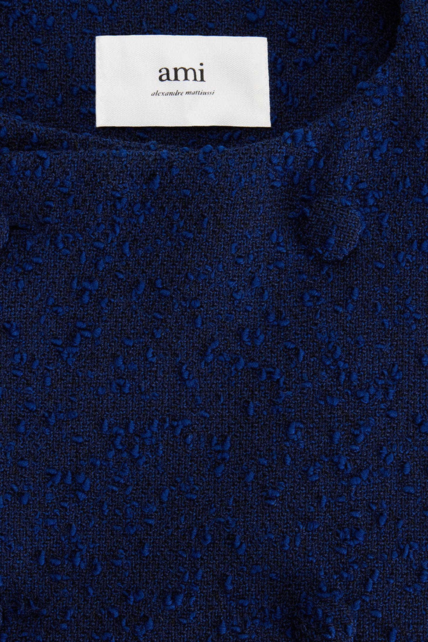 Robe courte croisée en laine - Nautic Blue