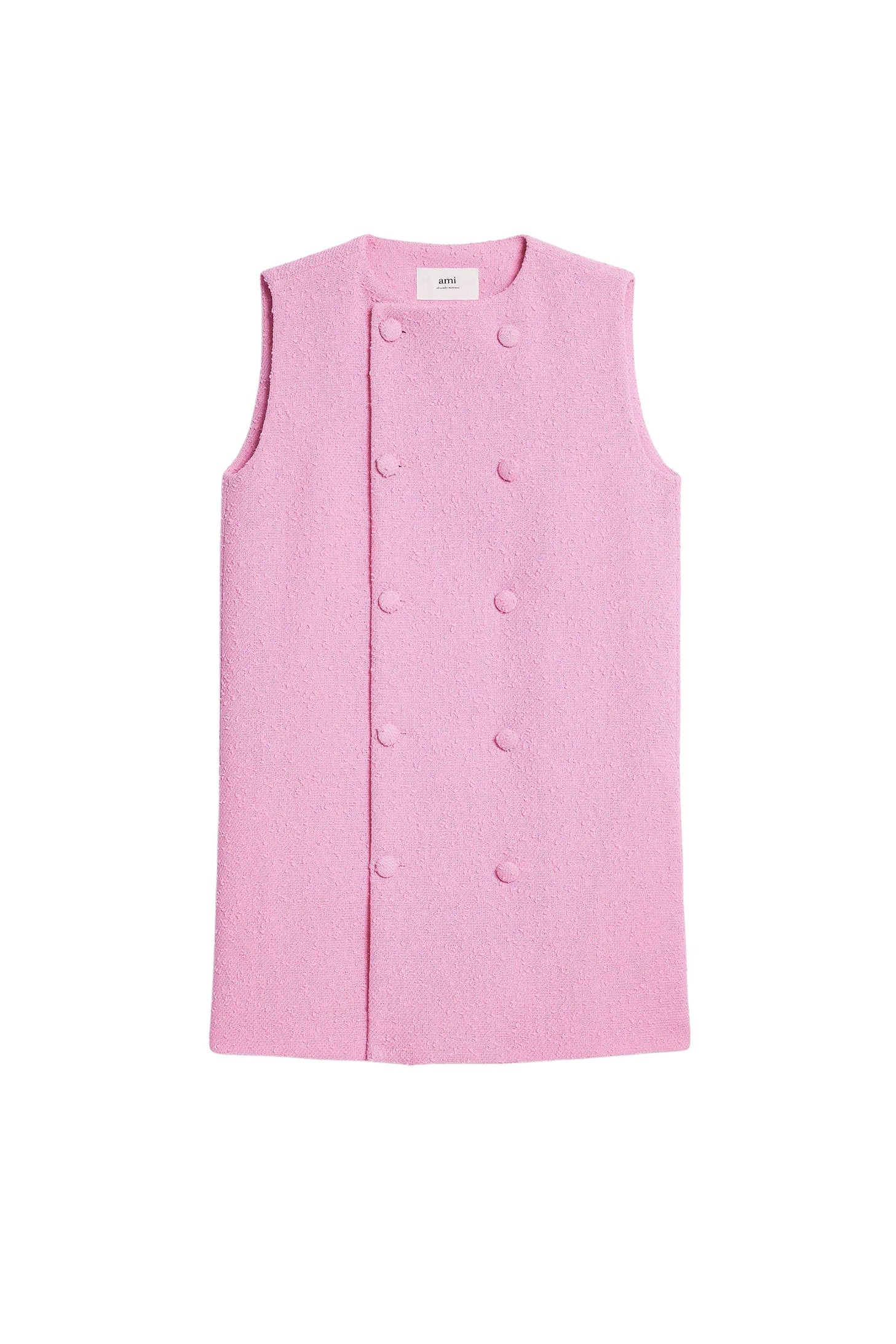Robe courte croisée en laine - Candy Pink