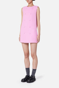 Robe courte croisée en laine - Candy Pink