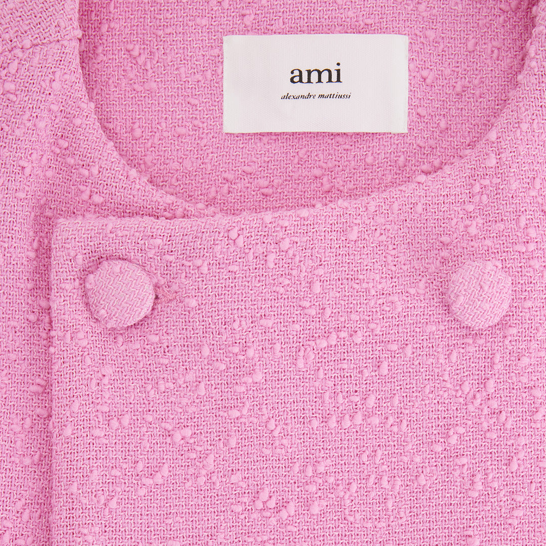 Robe courte croisée en laine - Candy Pink