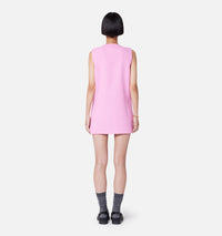 Robe courte croisée en laine - Candy Pink