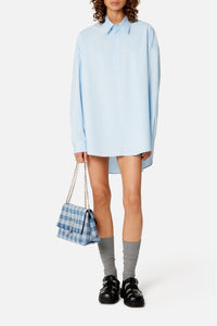 Short asymmetric shirt dress - Sky Blue