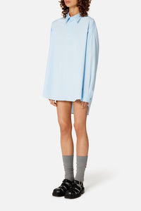 Short asymmetric shirt dress - Sky Blue