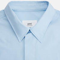 Short asymmetric shirt dress - Sky Blue