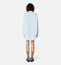 Short asymmetric shirt dress - Sky Blue