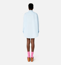 Short asymmetric shirt dress - Sky Blue