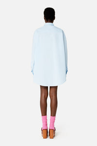 Robe chemise courte et asymétrique - Sky Blue