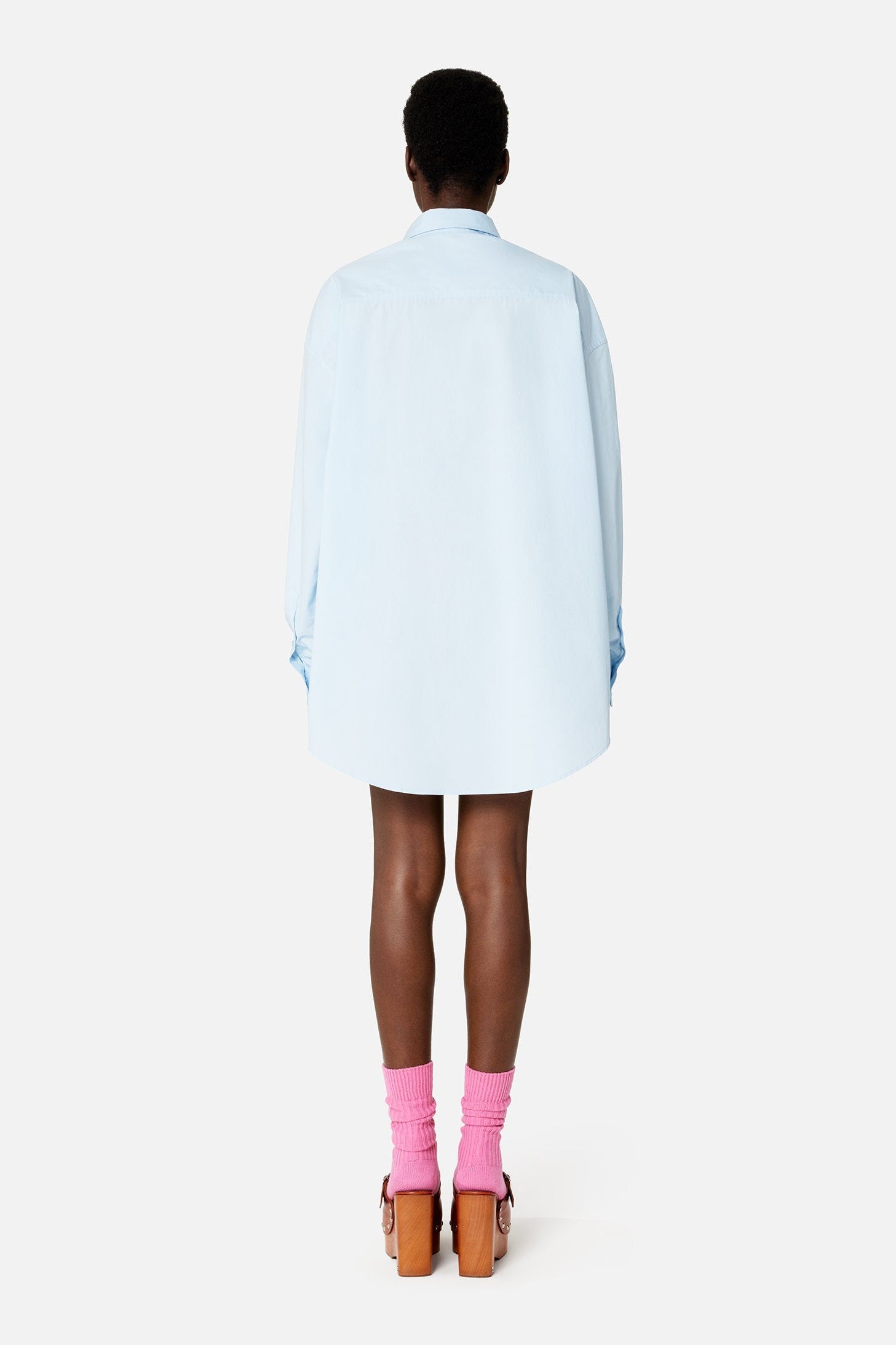 Robe chemise courte et asymétrique - Sky Blue