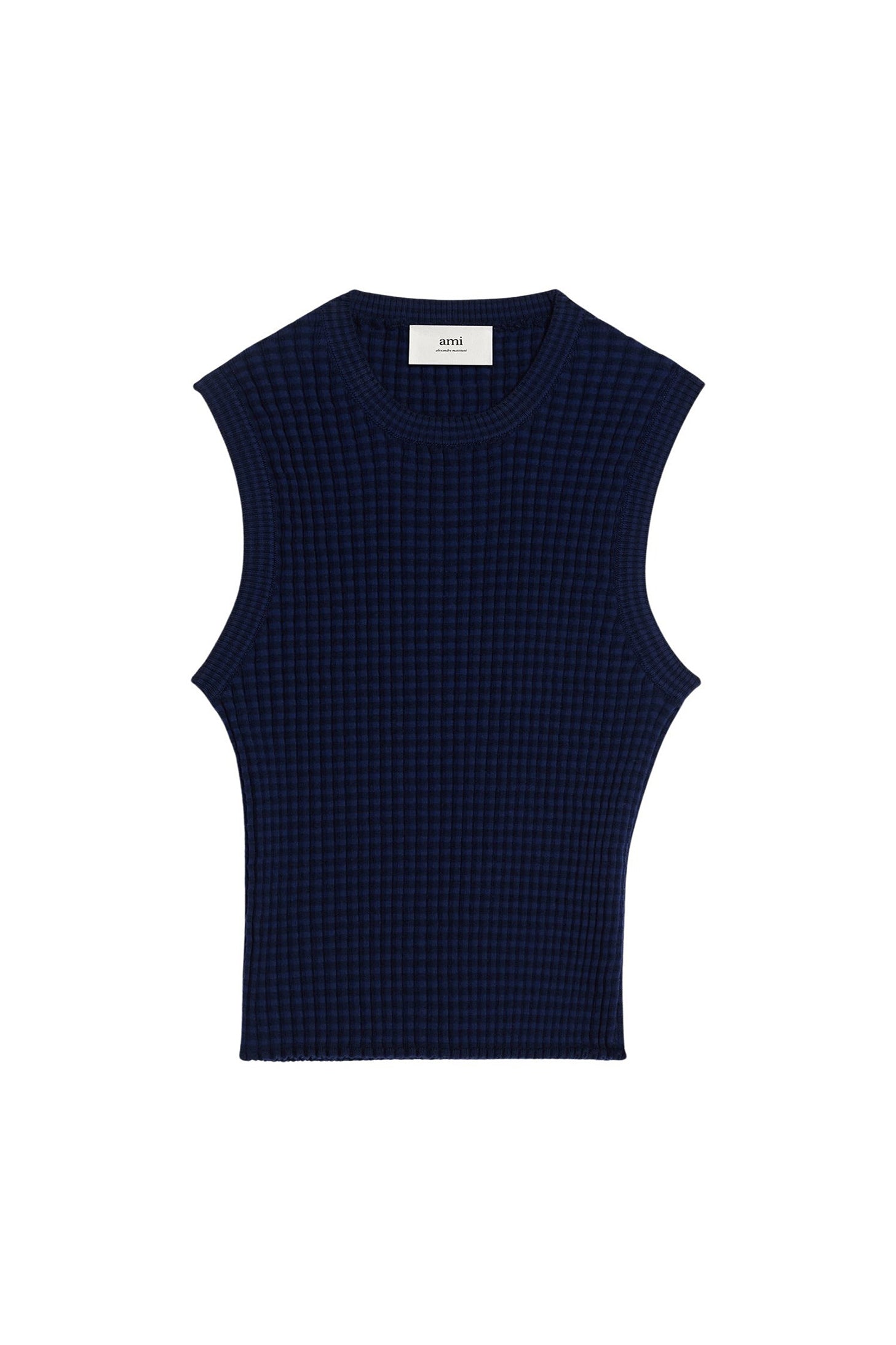 Pull sans manches plissé en laine - Nautic Blue