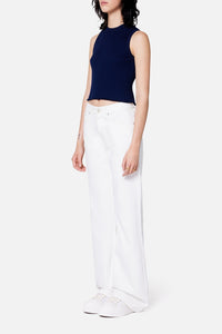 Pull sans manches plissé en laine - Nautic Blue
