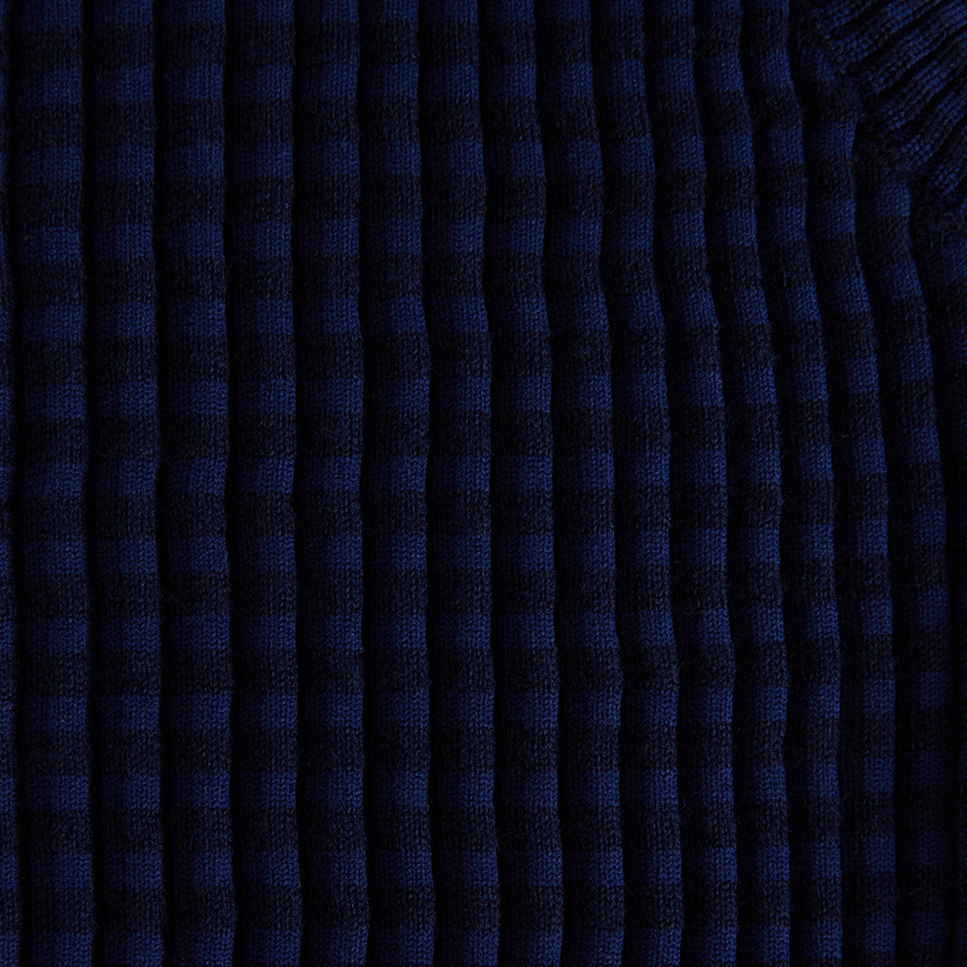 Pull sans manches plissé en laine - Nautic Blue